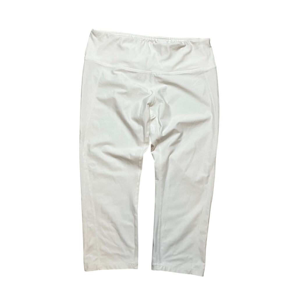 ODODOS White Capri Leggings Medium Y2K Barbiecore Stretch Crop Athleisure